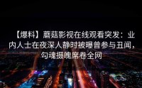 【爆料】蘑菇影视在线观看突发：业内人士在夜深人静时被曝曾参与丑闻，勾魂摄魄席卷全网
