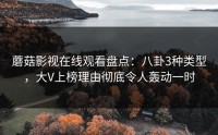 蘑菇影视在线观看盘点：八卦3种类型，大V上榜理由彻底令人轰动一时