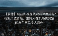 【震惊】蘑菇影视在线观看深度揭秘：花絮风波背后，主持人在机场贵宾室的角色罕见令人意外