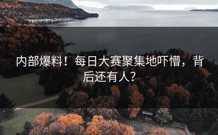 内部爆料！每日大赛聚集地吓懵，背后还有人？