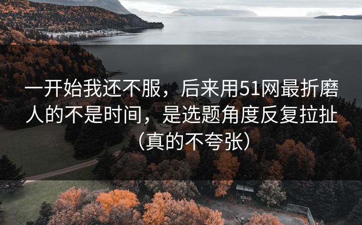 一开始我还不服,后来用51网最折磨人的不是时间,是选题角度反复拉扯(真的不夸张) 一开始我还不服,后来用51网最折磨人的不是时间,是选题角度反复拉扯(真的不夸张)